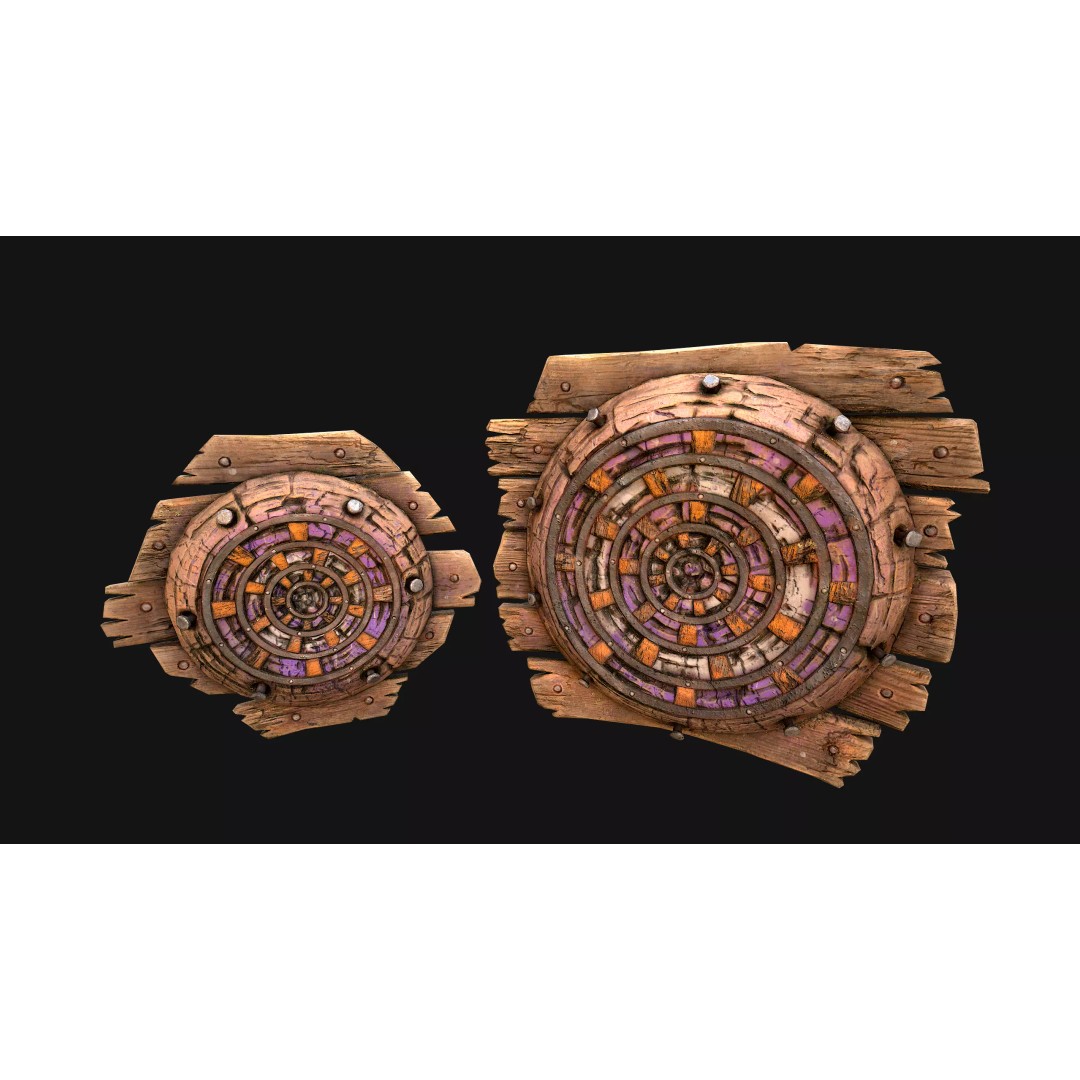 Medieval Wooden Target 3D Model – Low Poly Game-Ready Furniture Set, FBX - View 33