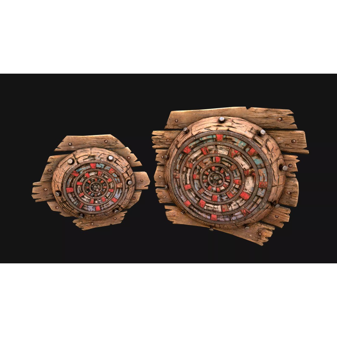 Medieval Wooden Target 3D Model – Low Poly Game-Ready Furniture Set, FBX - View 37