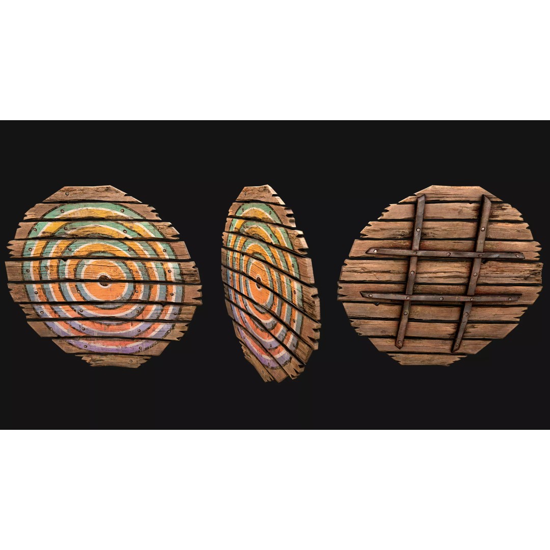 Medieval Wooden Target 3D Model – Low Poly Game-Ready Furniture Set, FBX - View 46