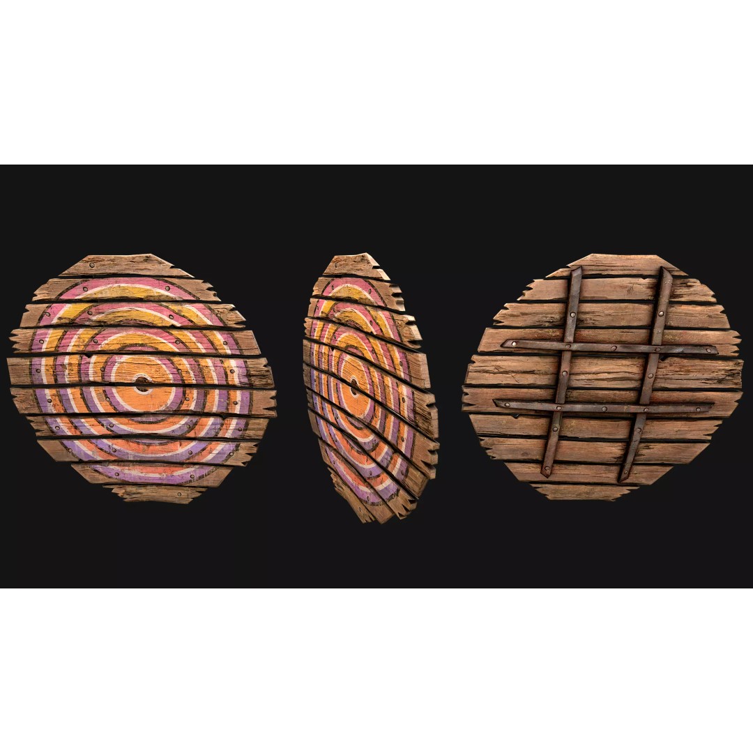 Medieval Wooden Target 3D Model – Low Poly Game-Ready Furniture Set, FBX - View 47