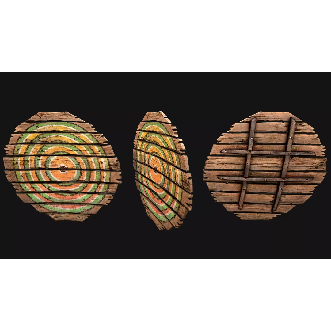 Medieval Wooden Target 3D Model – Low Poly Game-Ready Furniture Set, FBX - View 48