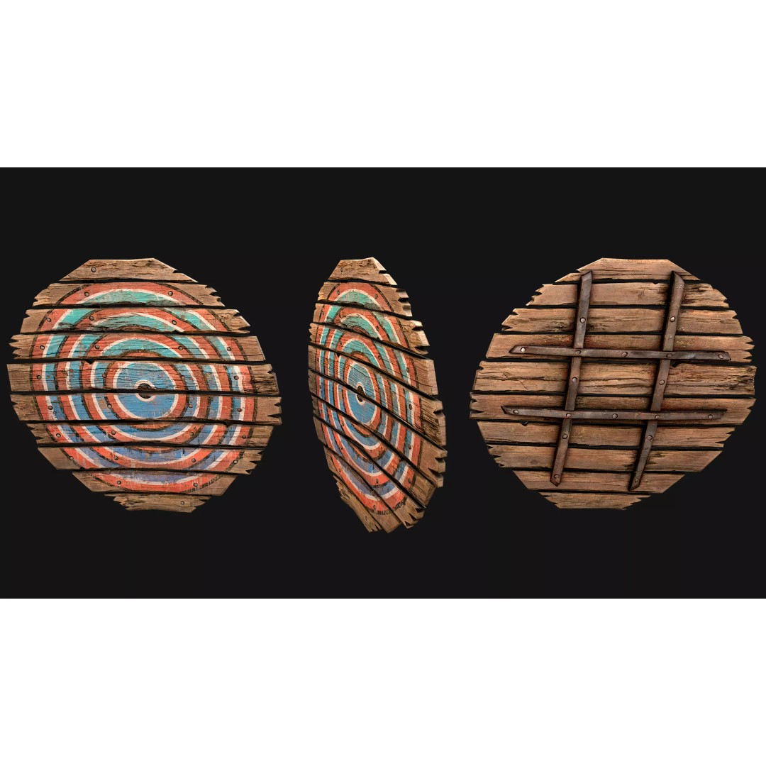 Medieval Wooden Target 3D Model – Low Poly Game-Ready Furniture Set, FBX - View 49