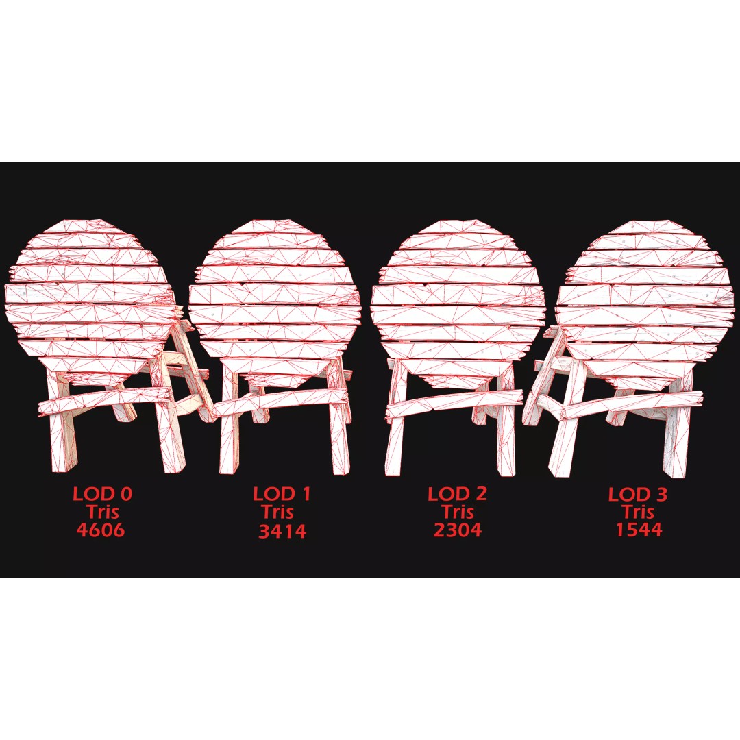 Medieval Wooden Target 3D Model – Low Poly Game-Ready Furniture Set, FBX - View 6