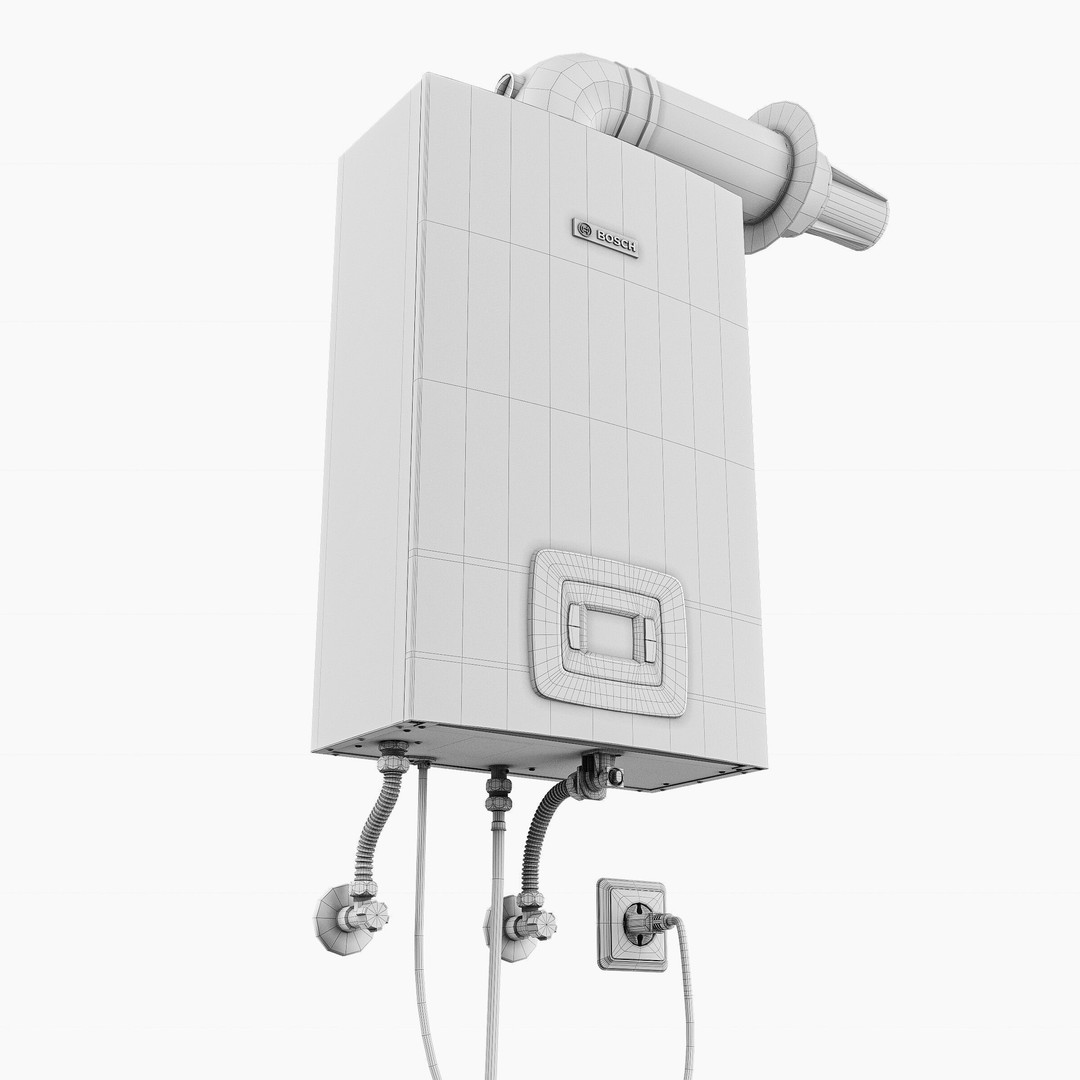 Bosch Therm S Gas Water Heater 3D Model – High Poly PBR Asset, FBX