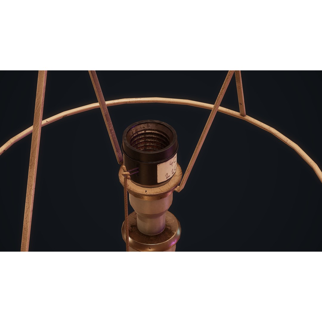 Old Lamp 3D Model – Vintage Low Poly Game Asset, FBX