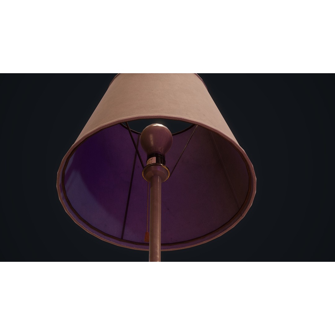 Old Lamp 3D Model – Vintage Low Poly Game Asset, FBX - View 10