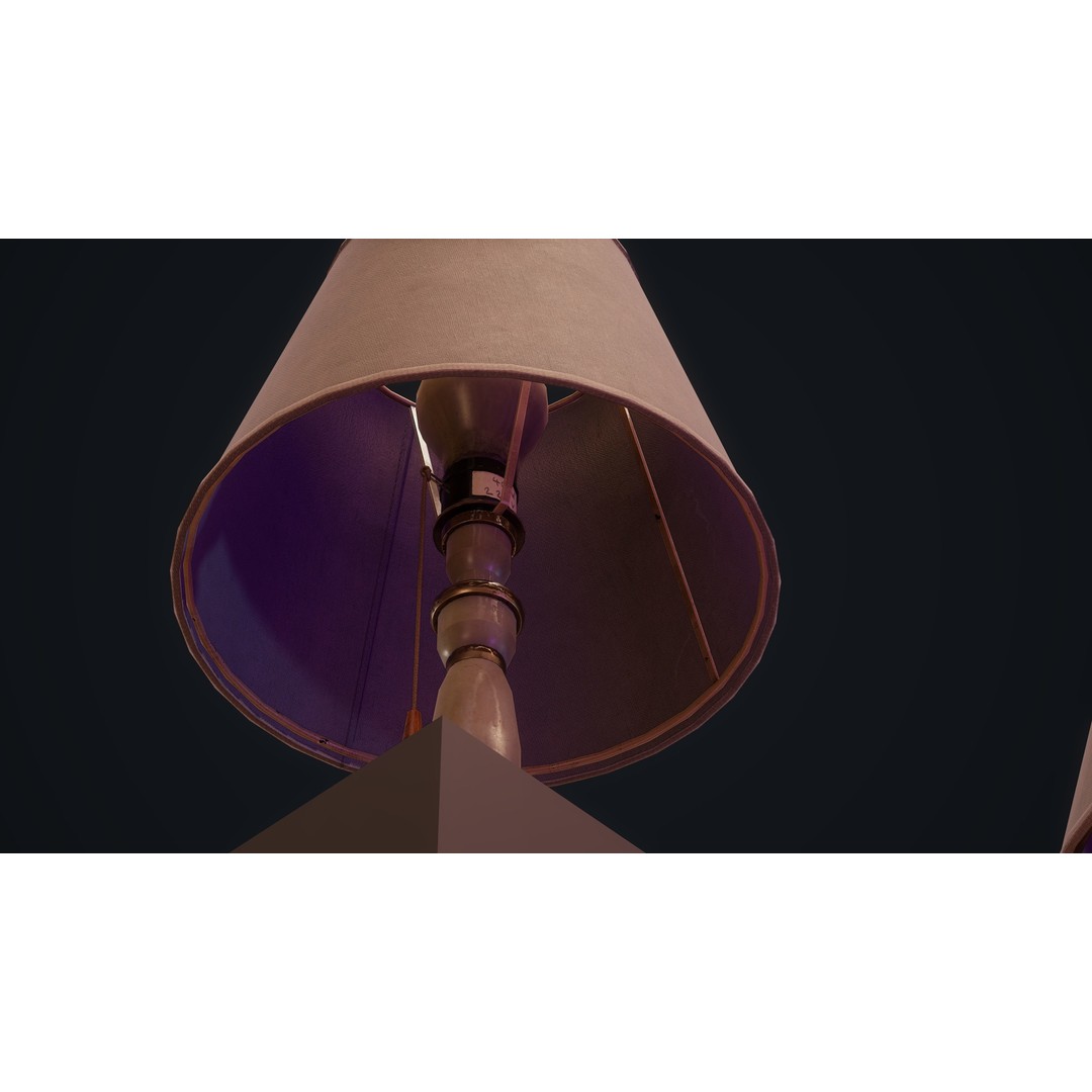 Old Lamp 3D Model – Vintage Low Poly Game Asset, FBX - View 11