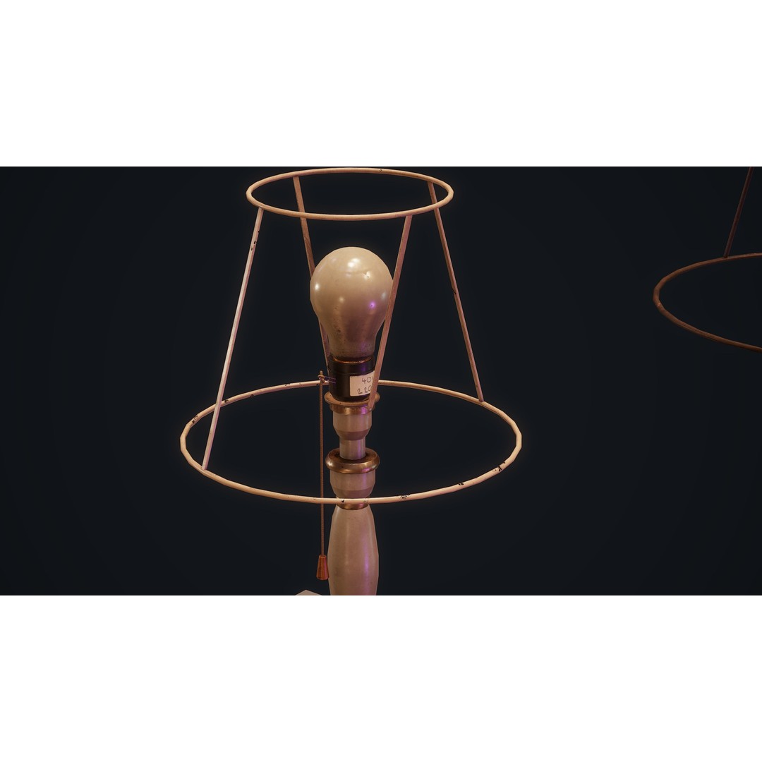 Old Lamp 3D Model – Vintage Low Poly Game Asset, FBX - View 12