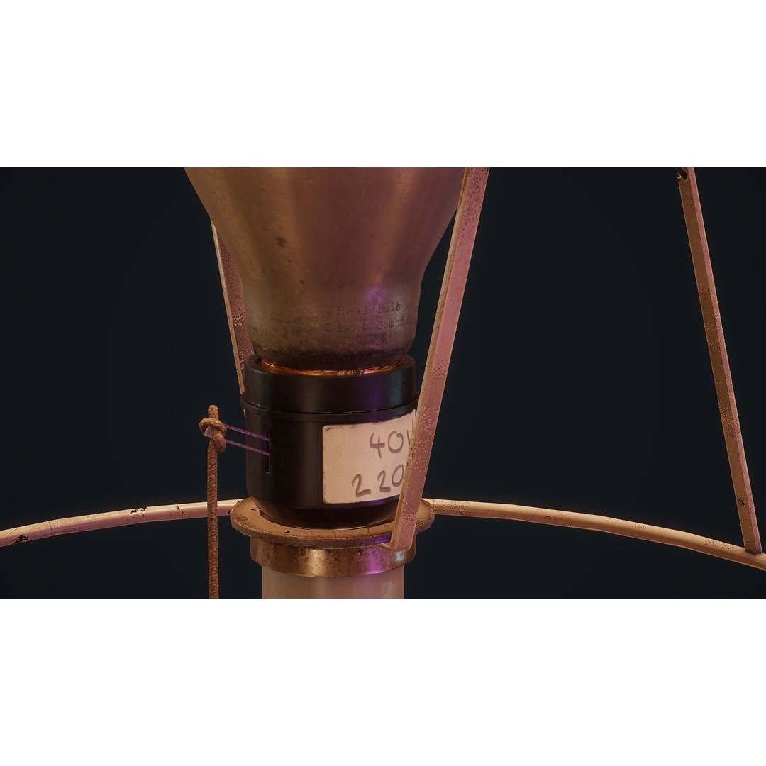 Old Lamp 3D Model – Vintage Low Poly Game Asset, FBX - View 13