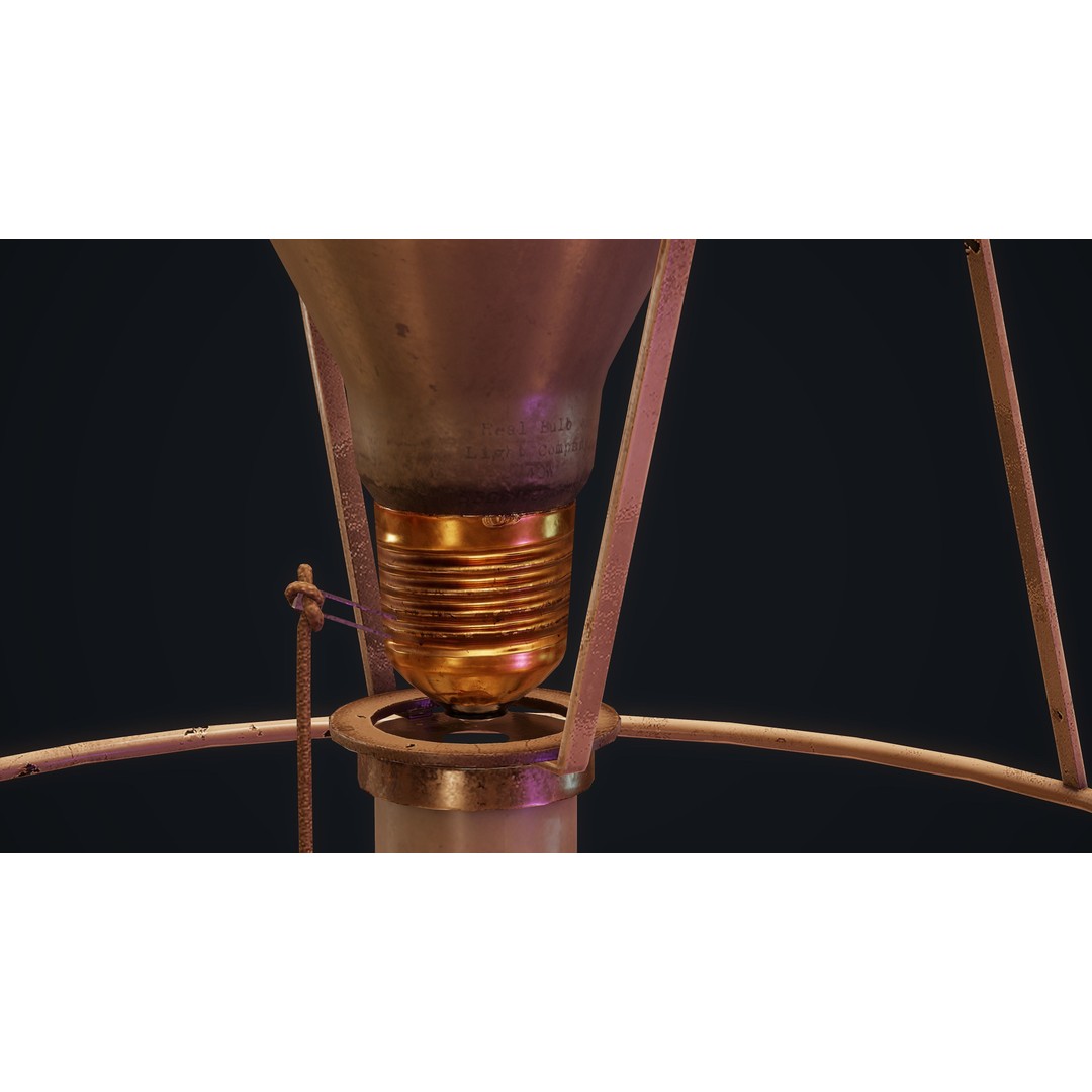 Old Lamp 3D Model – Vintage Low Poly Game Asset, FBX - View 14