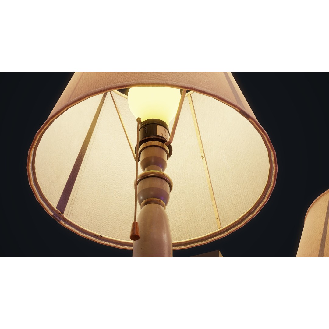 Old Lamp 3D Model – Vintage Low Poly Game Asset, FBX - View 5