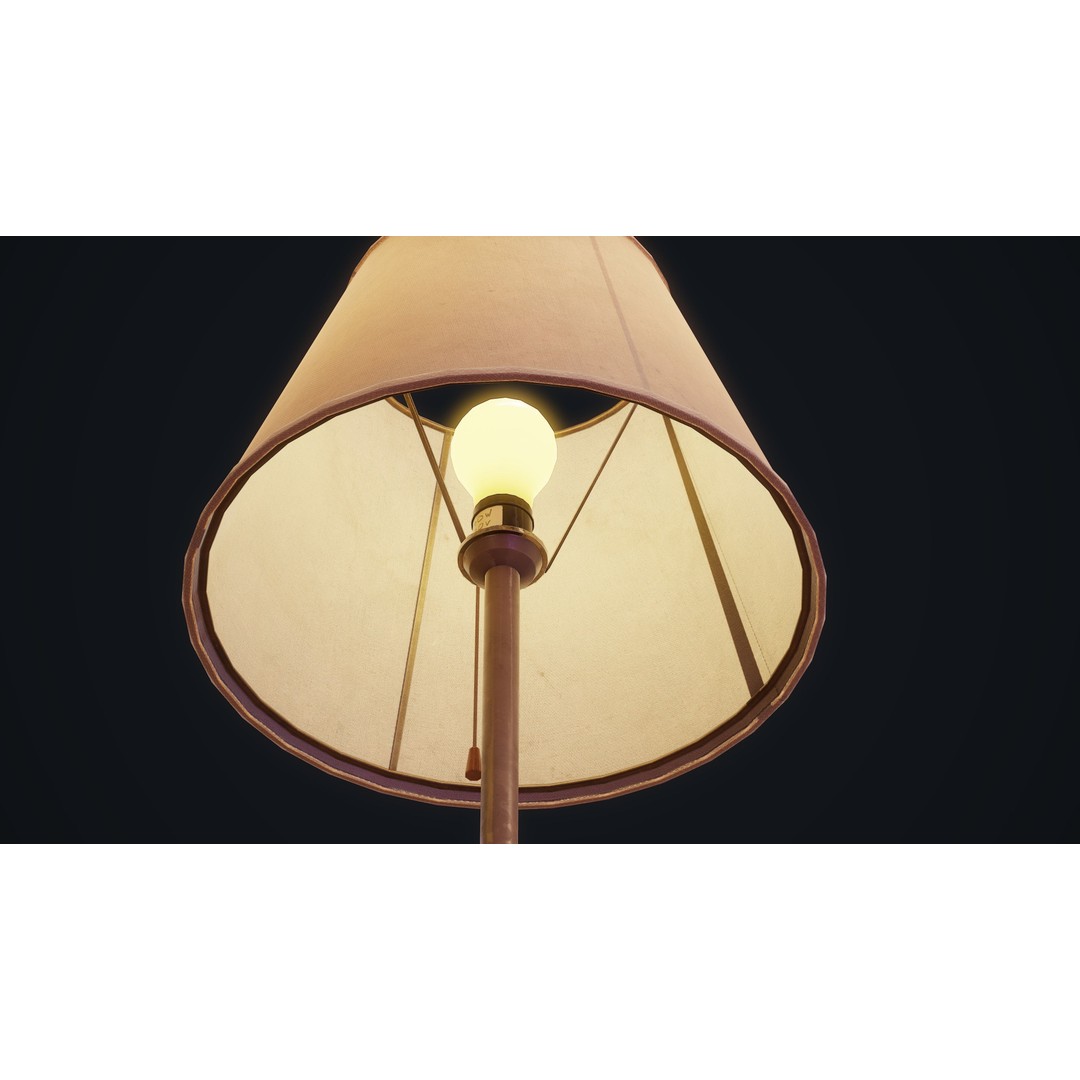 Old Lamp 3D Model – Vintage Low Poly Game Asset, FBX - View 9