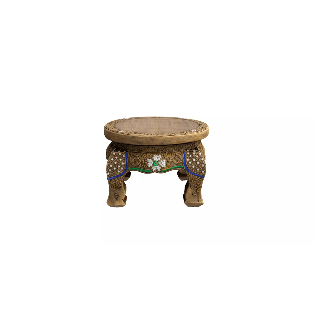 Southeast Asian Stool 3D Model – Classical Furniture Asset, FBX - View 2