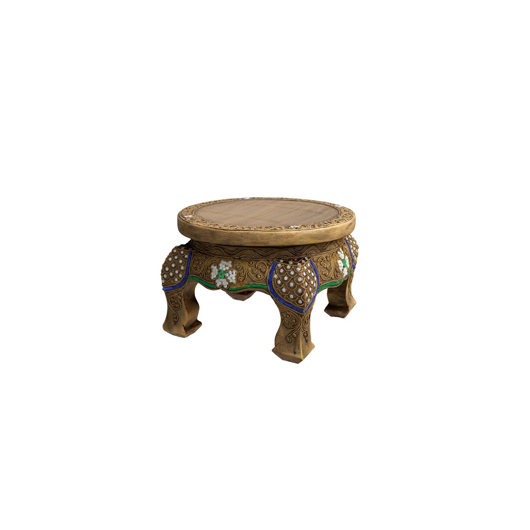 Southeast Asian Stool 3D Model – Classical Furniture Asset, FBX - View 3