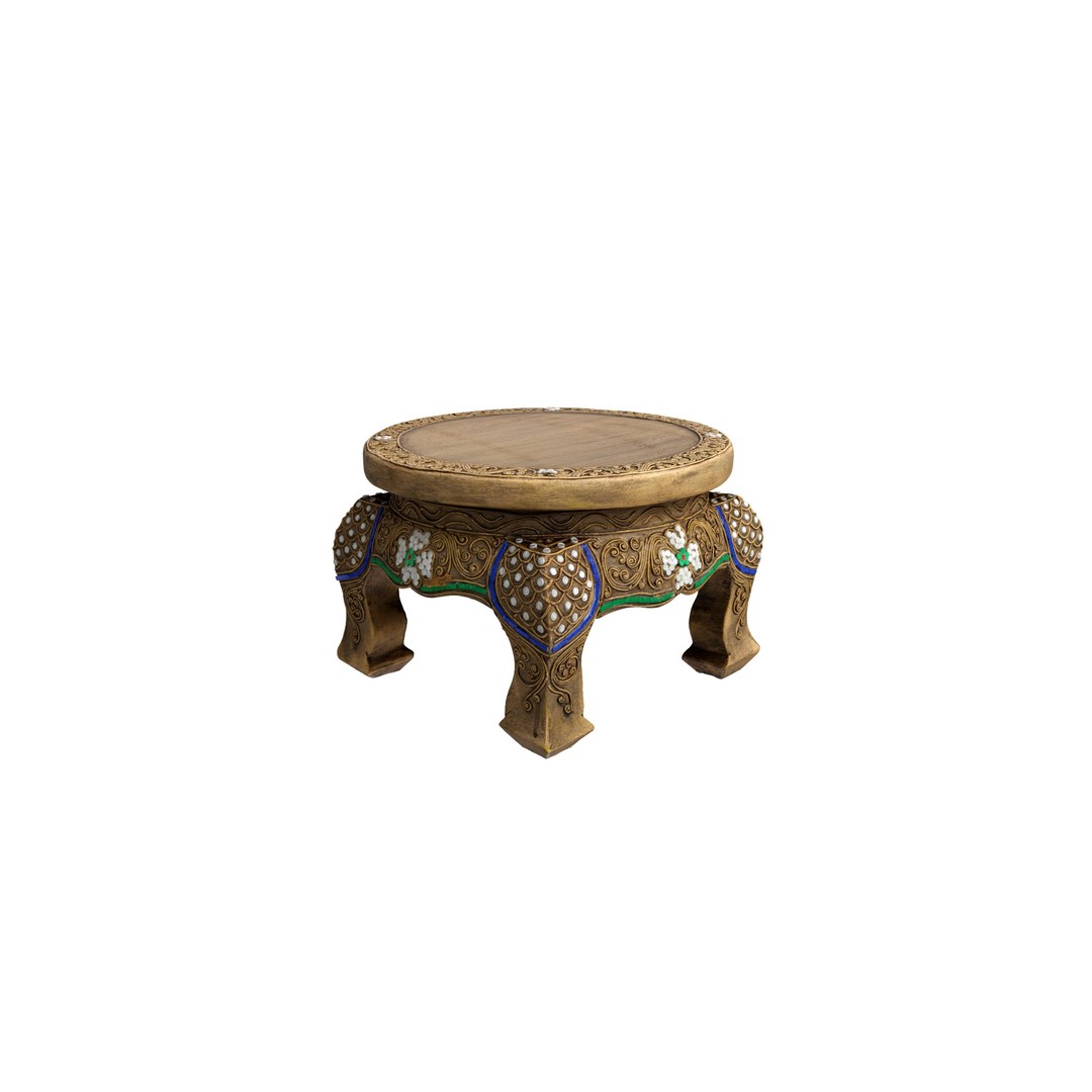 Southeast Asian Stool 3D Model – Classical Furniture Asset, FBX - View 4