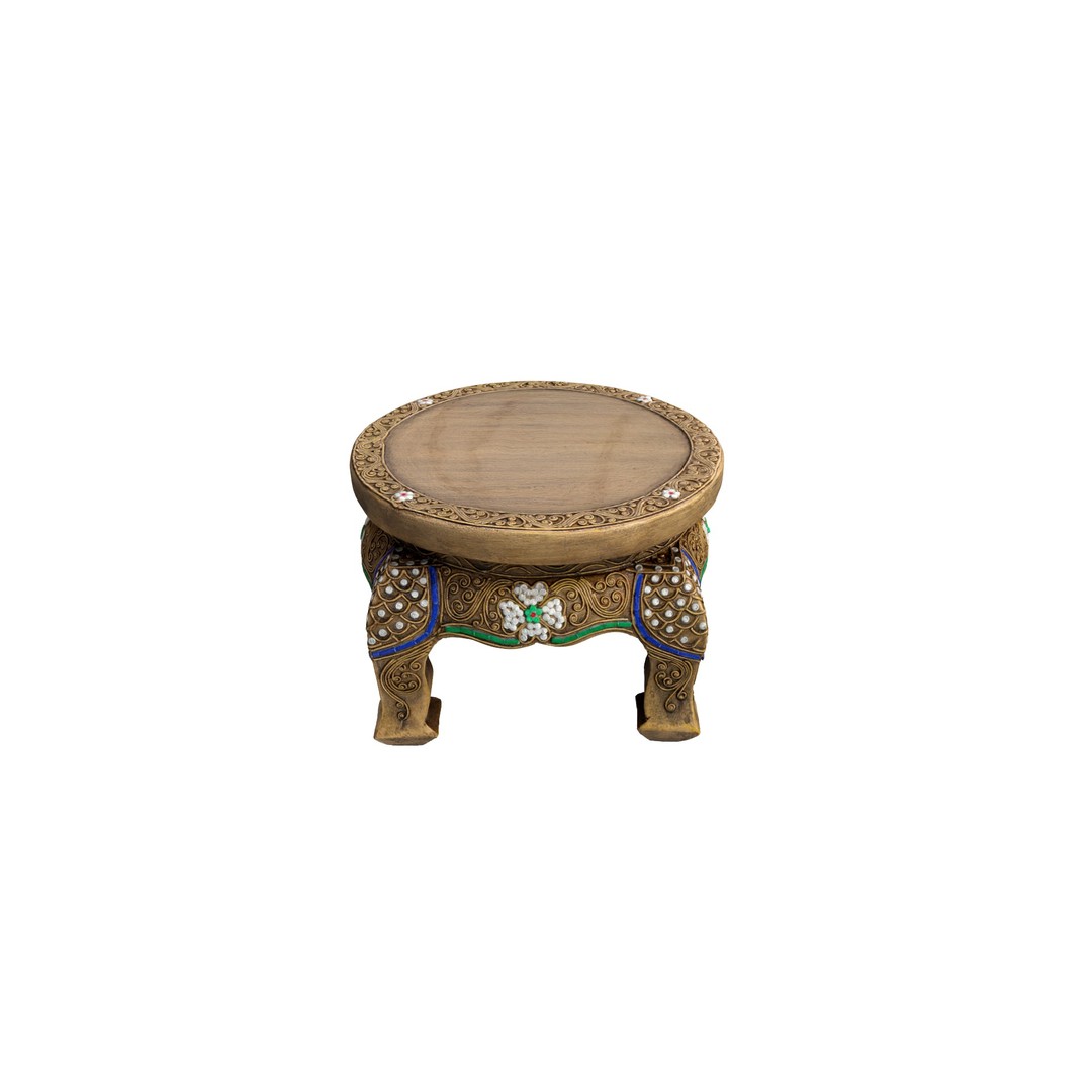 Southeast Asian Stool 3D Model – Classical Furniture Asset, FBX - View 7