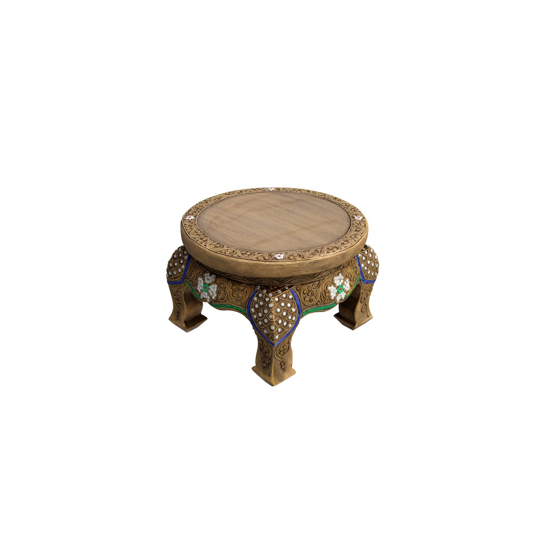 Southeast Asian Stool 3D Model – Classical Furniture Asset, FBX - View 9
