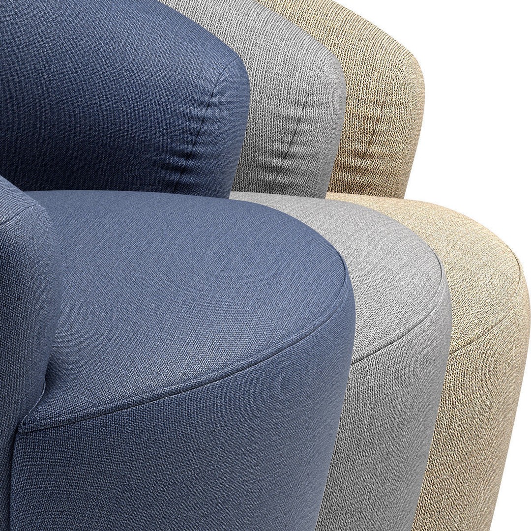 John Fowles Club Armchair 3D Model – High-Quality PBR Asset, FBX, OBJ - View 3