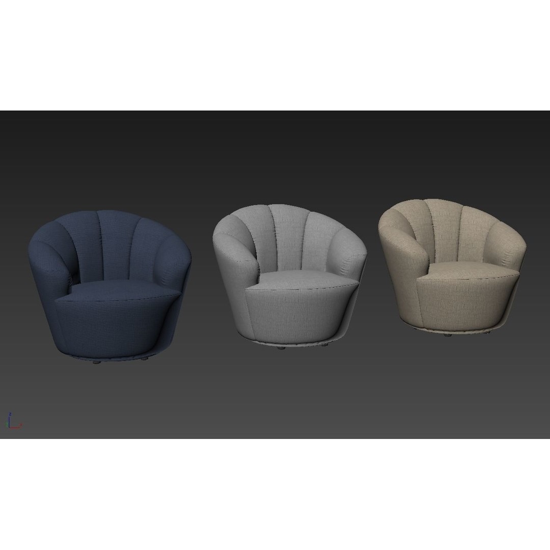 John Fowles Club Armchair 3D Model – High-Quality PBR Asset, FBX, OBJ - View 7