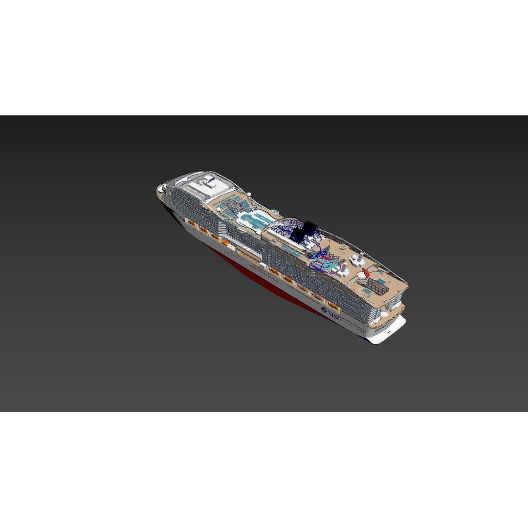 MSC World Europa 3D Model – Modern Cruise Ship with Rigged Features - View 12