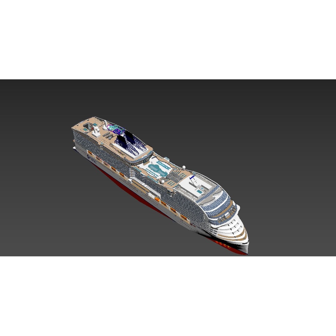 MSC World Europa 3D Model – Modern Cruise Ship with Rigged Features - View 13