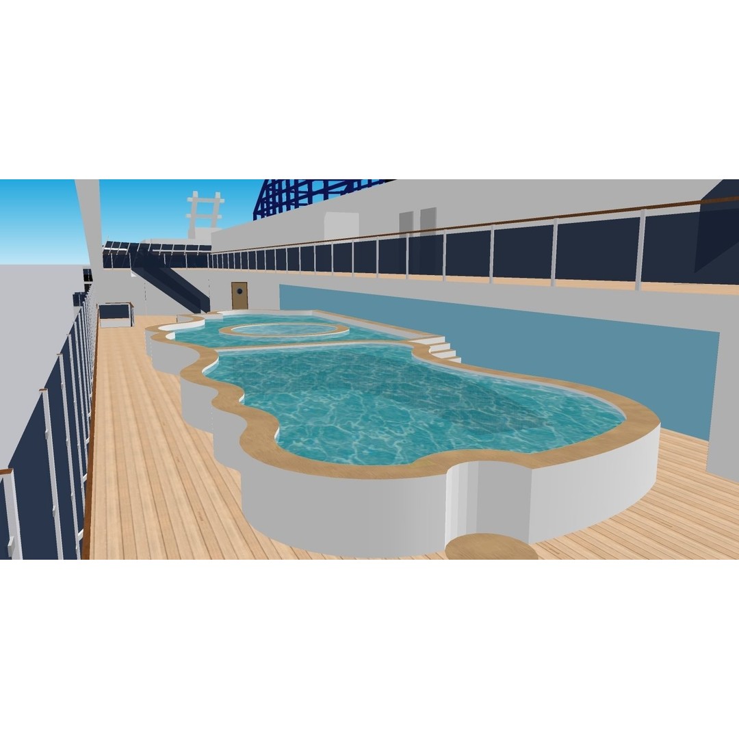 MSC World Europa 3D Model – Modern Cruise Ship with Rigged Features - View 14