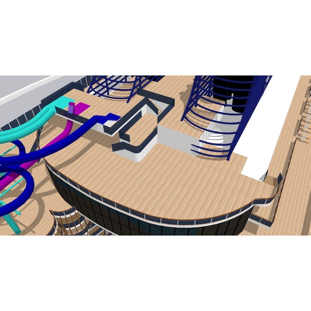 MSC World Europa 3D Model – Modern Cruise Ship with Rigged Features - View 21