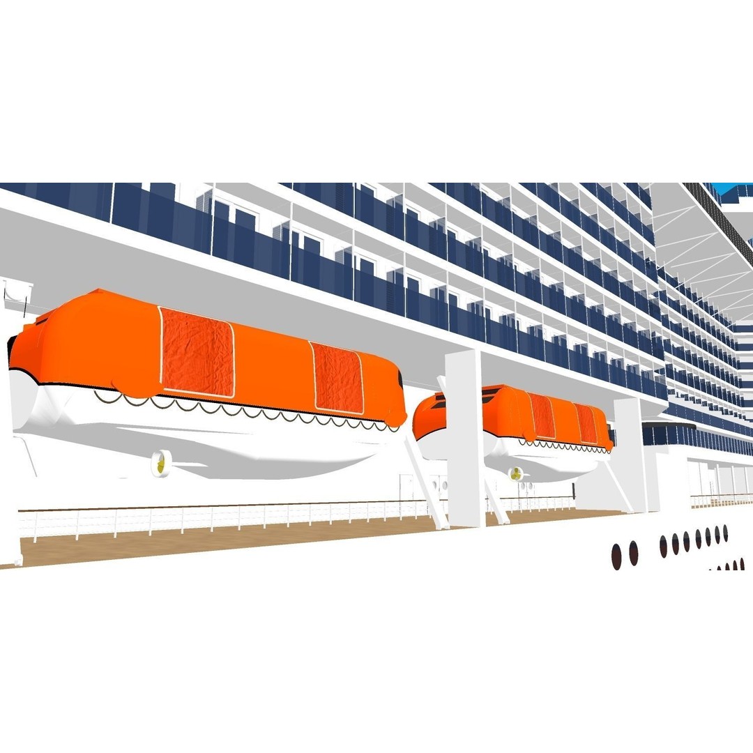 MSC World Europa 3D Model – Modern Cruise Ship with Rigged Features - View 26