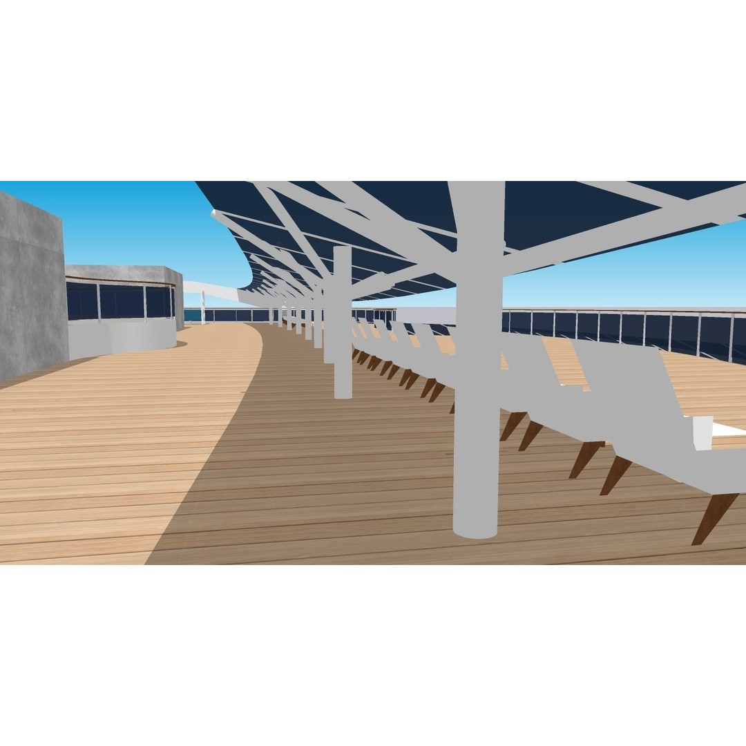 MSC World Europa 3D Model – Modern Cruise Ship with Rigged Features - View 35