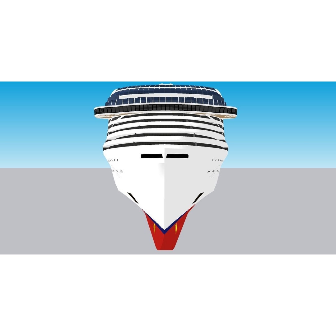 MSC World Europa 3D Model – Modern Cruise Ship with Rigged Features - View 5