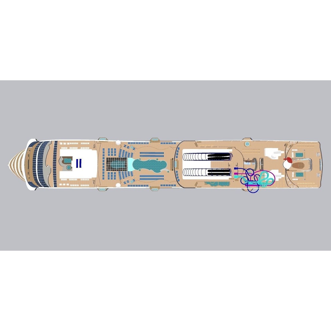 MSC World Europa 3D Model – Modern Cruise Ship with Rigged Features - View 8
