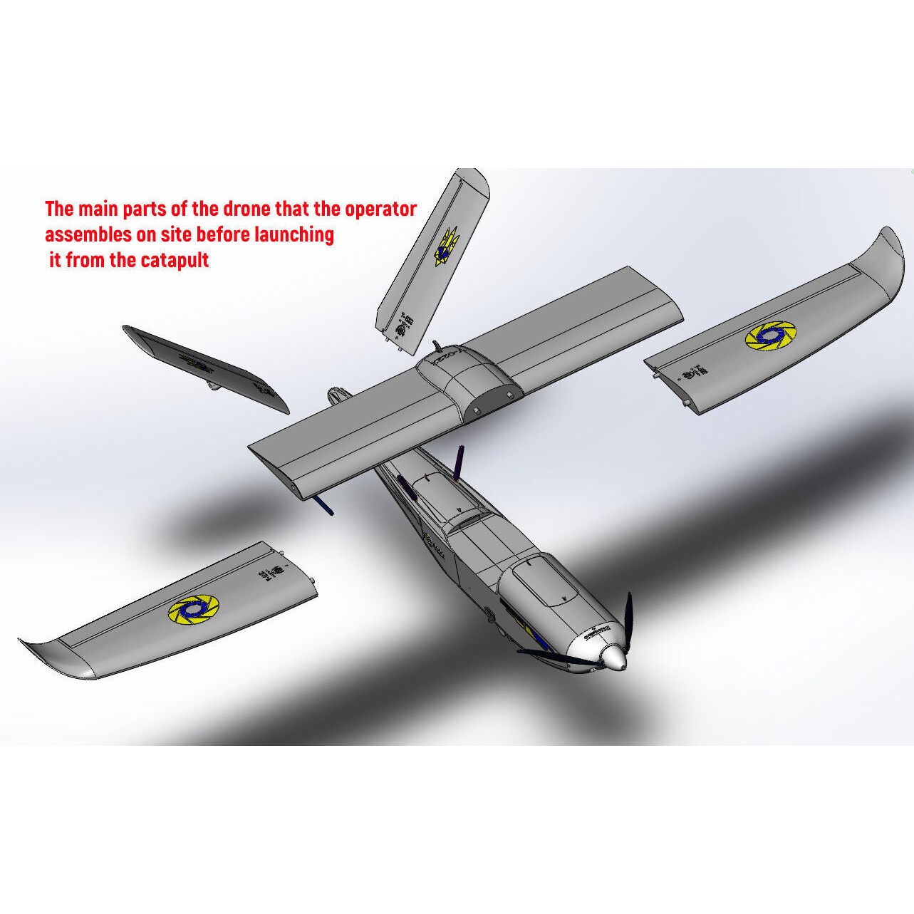 Ukrainian UAV GOR Tactical Drone - Game-Ready 3D Model - View 12