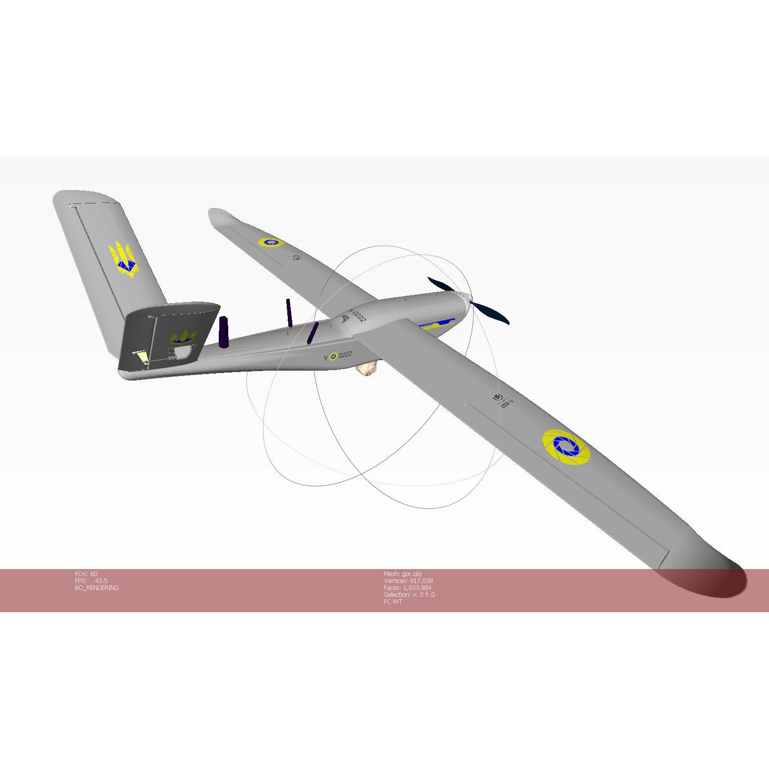 Ukrainian UAV GOR Tactical Drone - Game-Ready 3D Model - View 32
