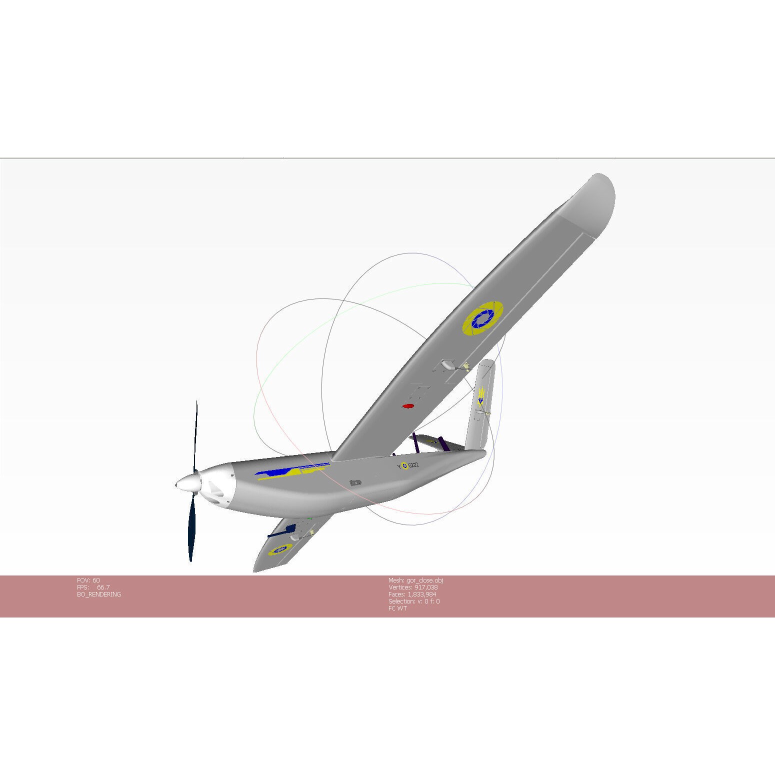 Ukrainian UAV GOR Tactical Drone - Game-Ready 3D Model - View 35