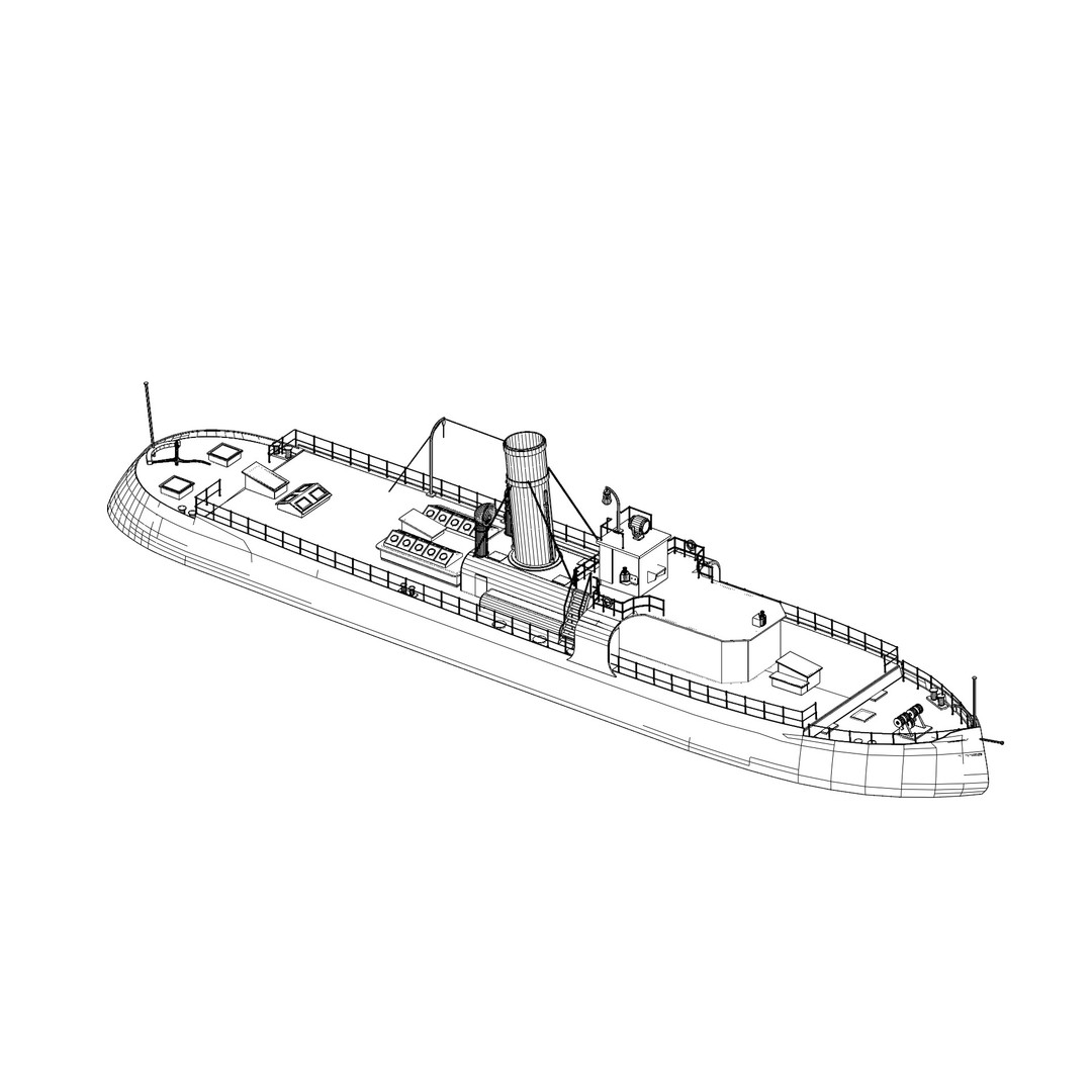 Gardenga River Icebreaker 3D Model – Historic Steam Vessel, FBX