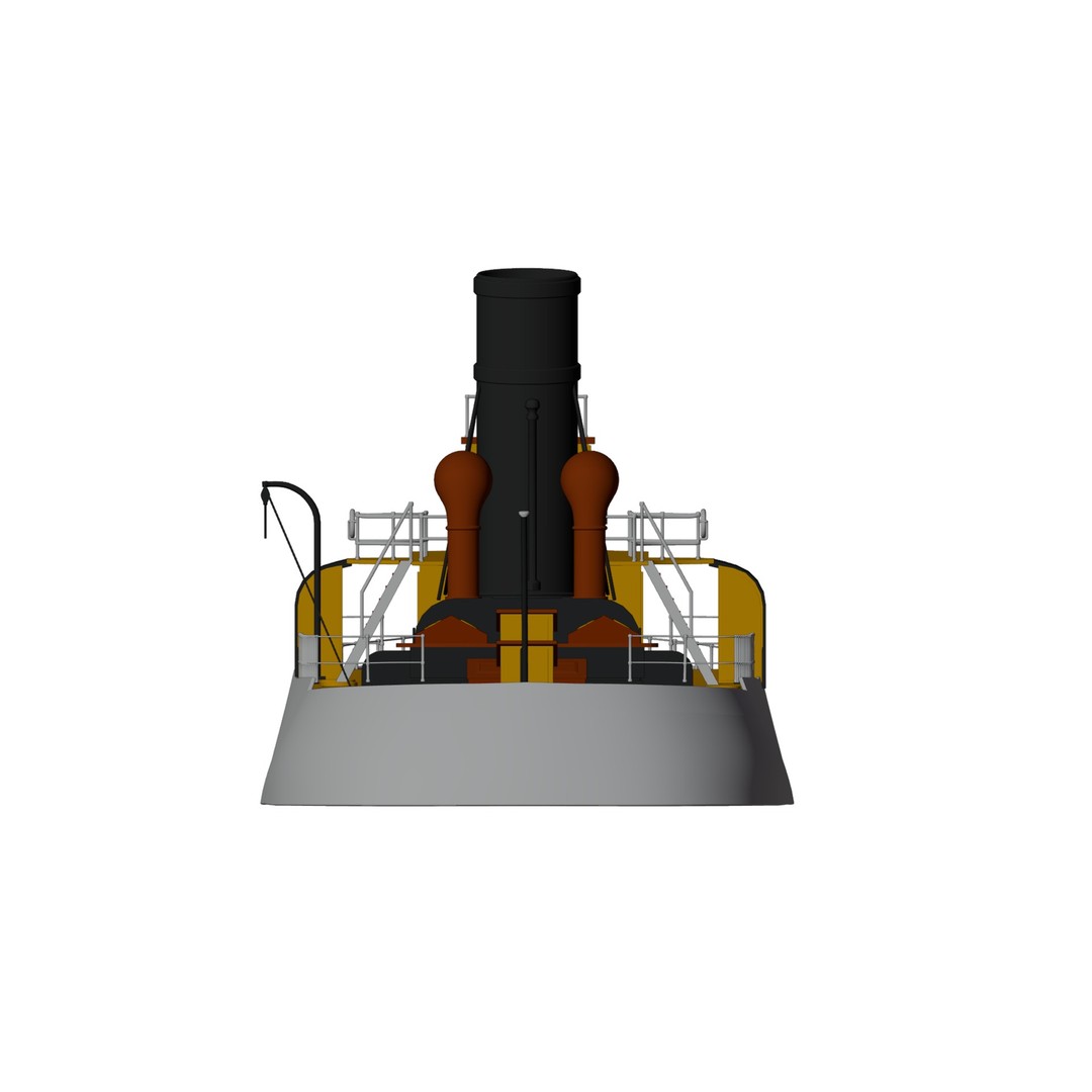 Gardenga River Icebreaker 3D Model – Historic Steam Vessel, FBX - View 13