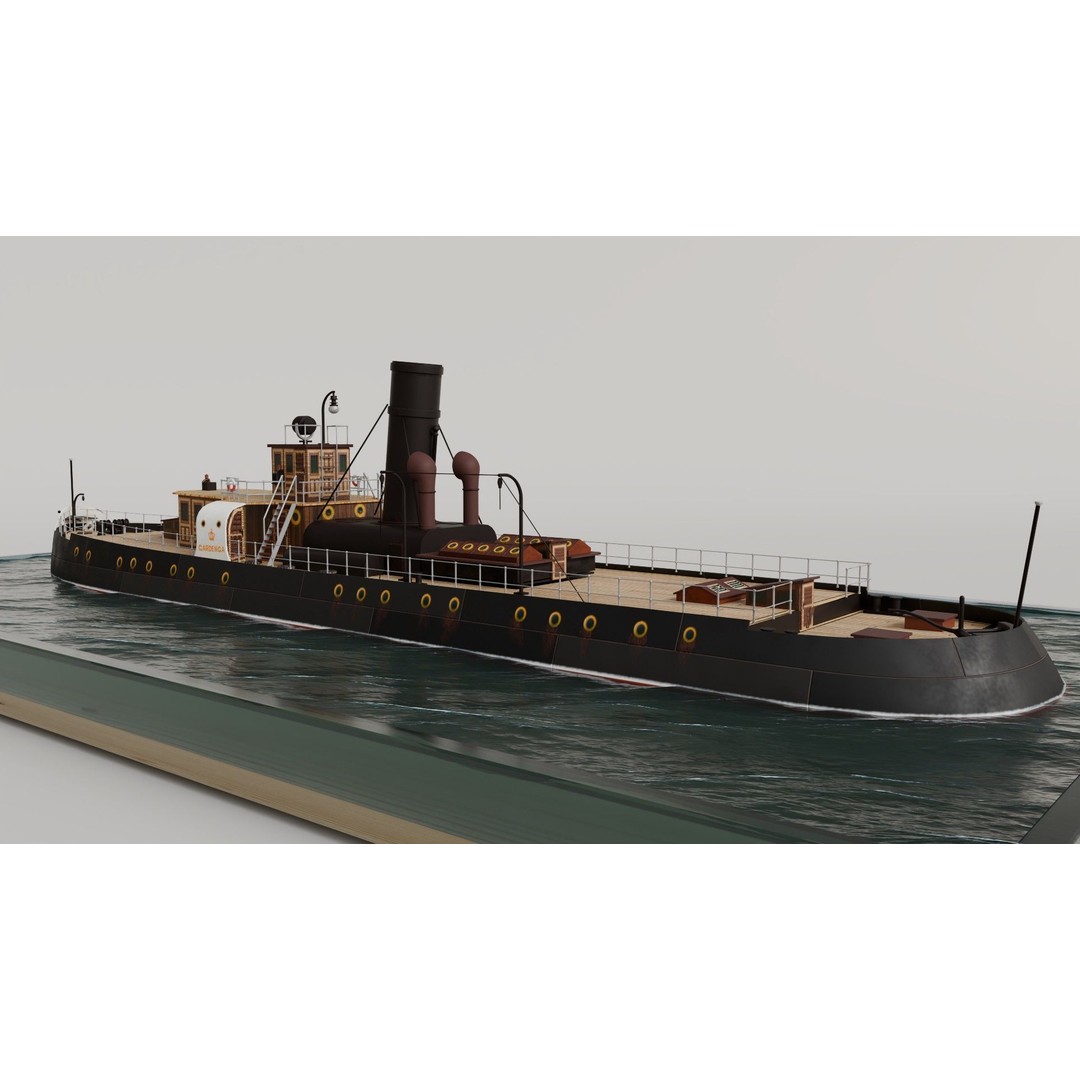 Gardenga River Icebreaker 3D Model – Historic Steam Vessel, FBX - View 5