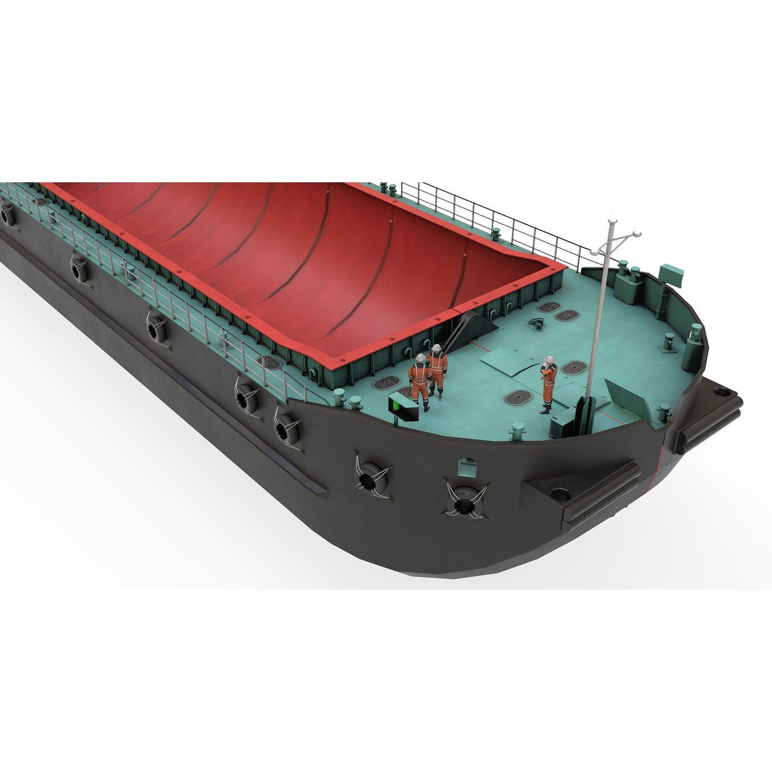 Split Hopper Barge 3D Model – Highly Detailed Industrial Vessel, FBX - View 7
