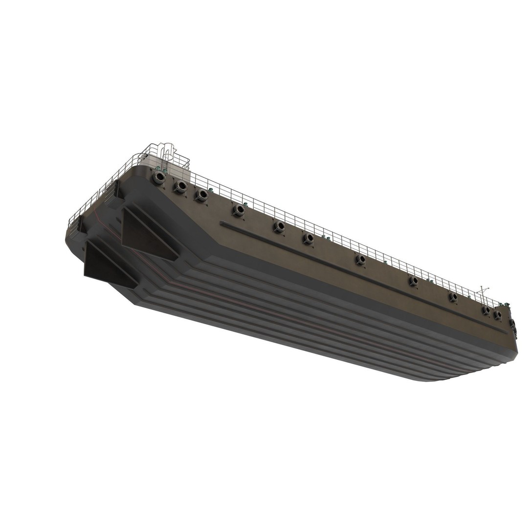 Split Hopper Barge 3D Model – Highly Detailed Industrial Vessel, FBX - View 8