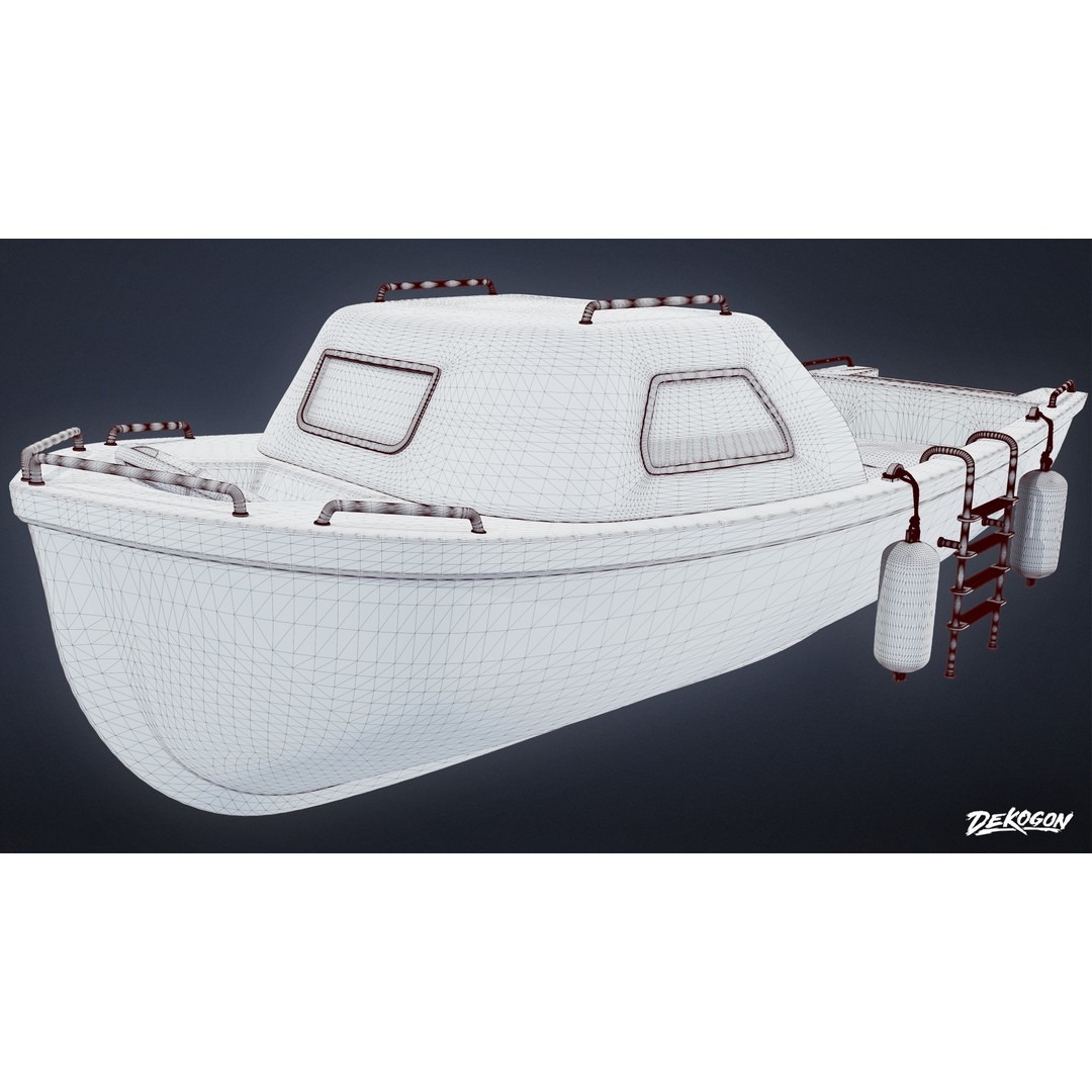 Boat 3D Model – Low Poly Game Asset with PBR Textures, FBX