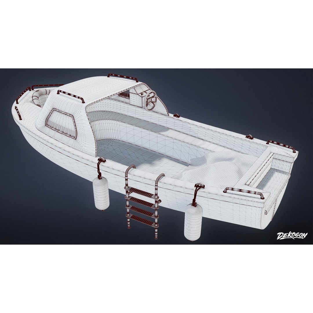 Boat 3D Model – Low Poly Game Asset with PBR Textures, FBX - View 10