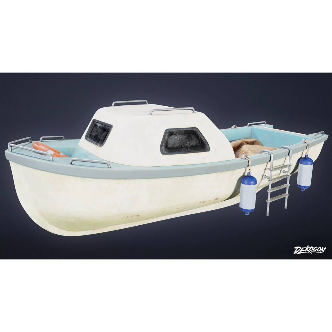 Boat 3D Model – Low Poly Game Asset with PBR Textures, FBX - View 2
