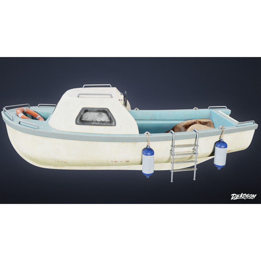 Boat 3D Model – Low Poly Game Asset with PBR Textures, FBX - View 3
