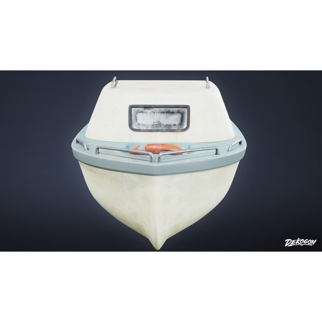 Boat 3D Model – Low Poly Game Asset with PBR Textures, FBX - View 4