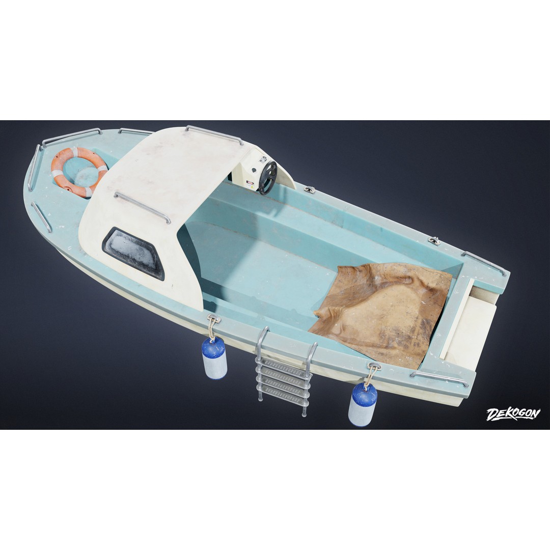 Boat 3D Model – Low Poly Game Asset with PBR Textures, FBX - View 6