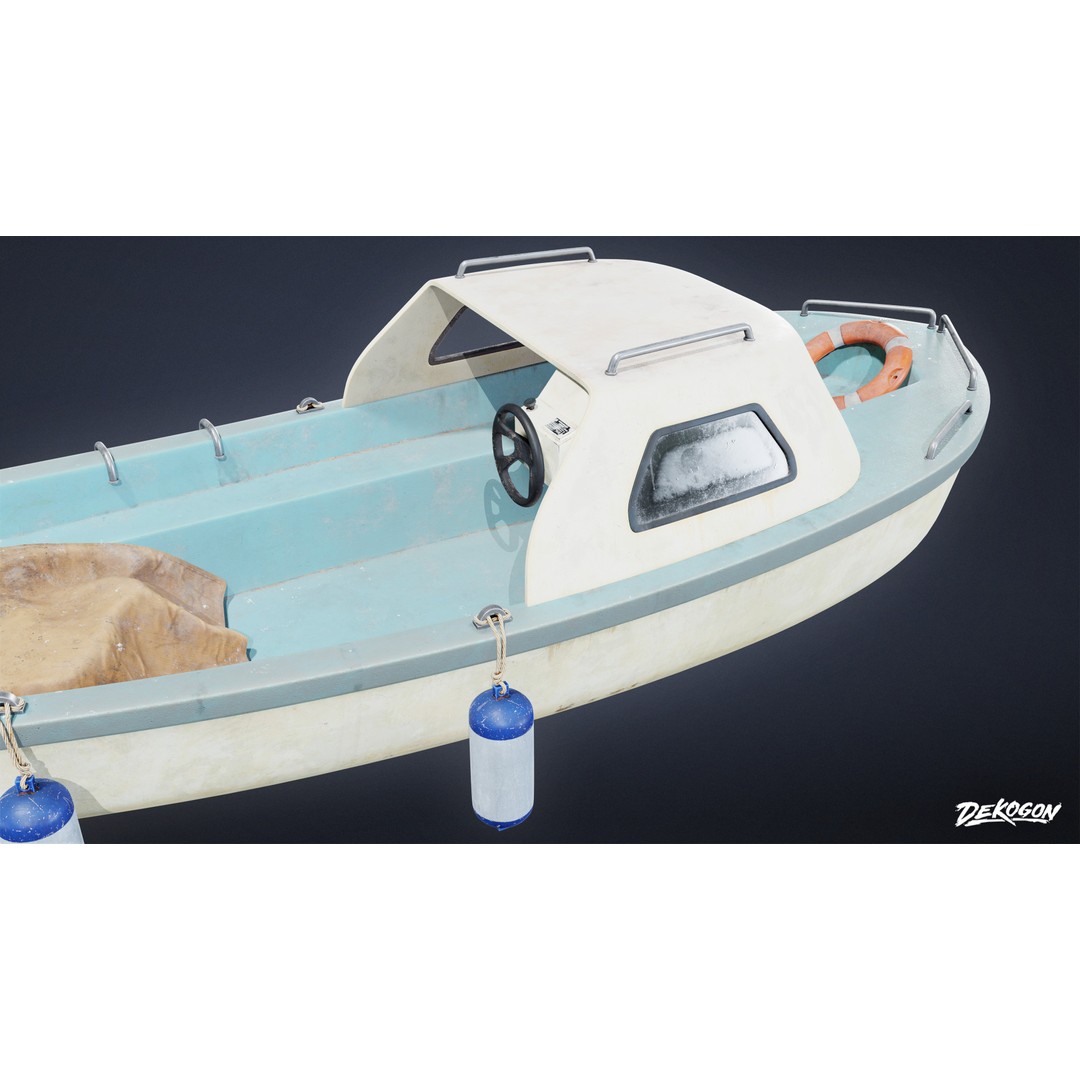 Boat 3D Model – Low Poly Game Asset with PBR Textures, FBX - View 7