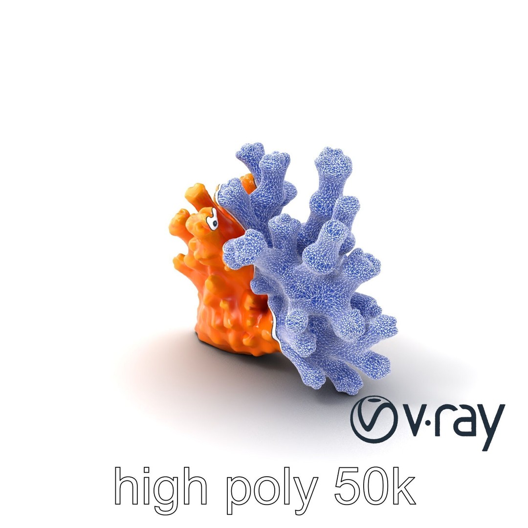 Coral Fan 3D Model – Low Poly Textured Asset for Underwater Scenes - View 11