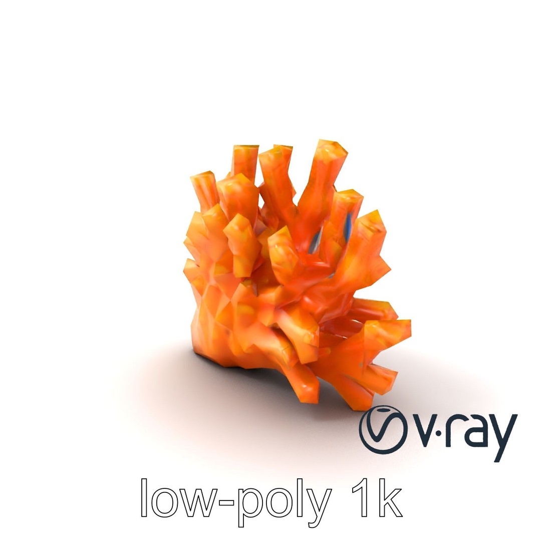 Coral Fan 3D Model – Low Poly Textured Asset for Underwater Scenes - View 4