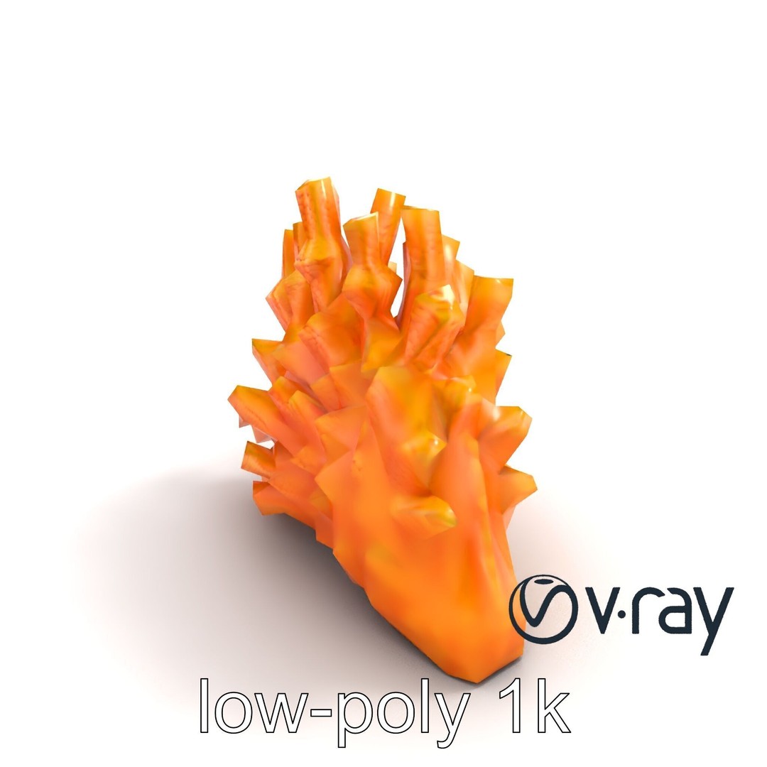 Coral Fan 3D Model – Low Poly Textured Asset for Underwater Scenes - View 7
