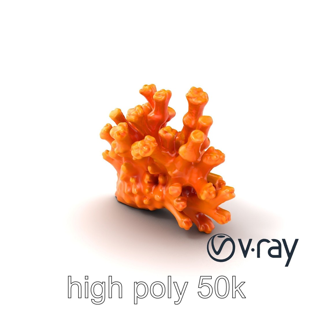 Coral Fan 3D Model – Low Poly Textured Asset for Underwater Scenes - View 8